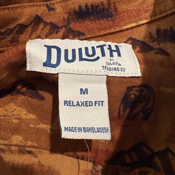 Duluth Trading Co. Brown Bear Print Flannel Button Down Shirt - Picture 4 of 4